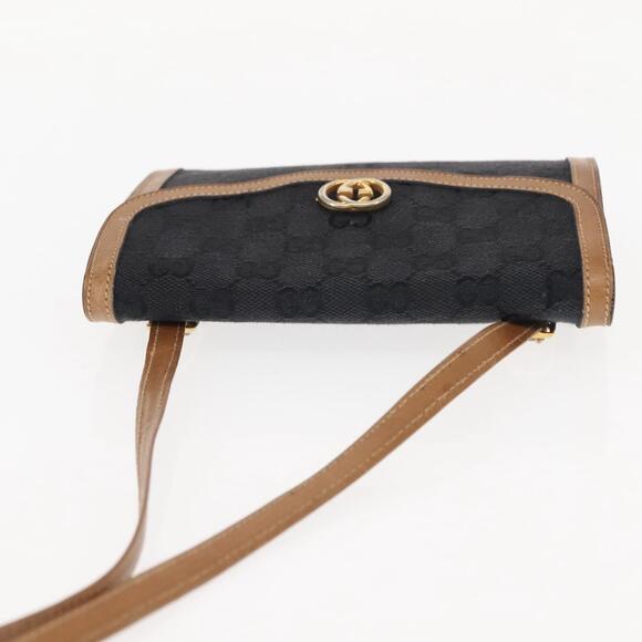 GUCCI GG Canvas Shoulder Bag Canvas Black Brown - Picture 6 of 12